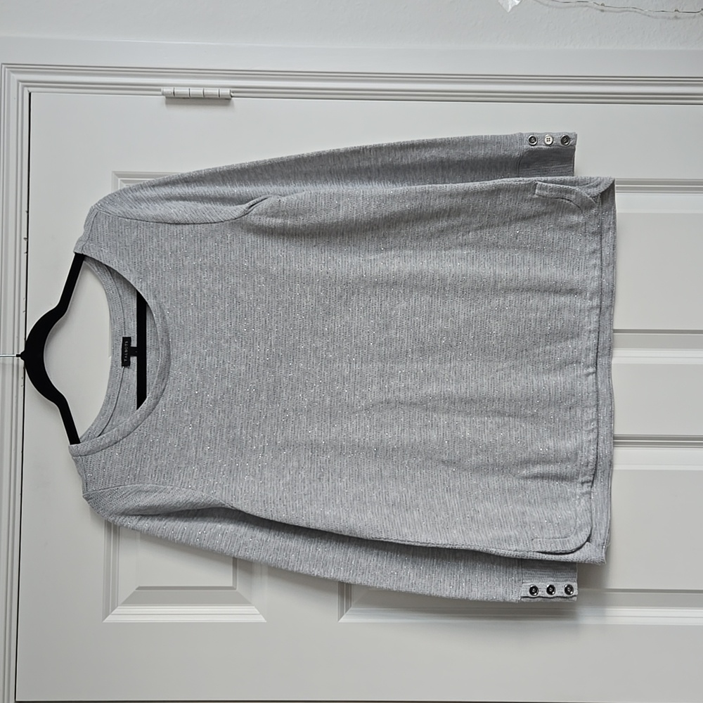 Talbots Gray Long Sleeve With Button Details - image 1